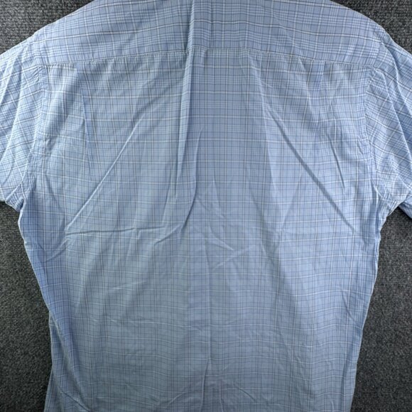 Gitman Bros For Fashion Post Louisville Blue White Plaid 16.5 34 Button Up Shirt - Picture 13 of 14